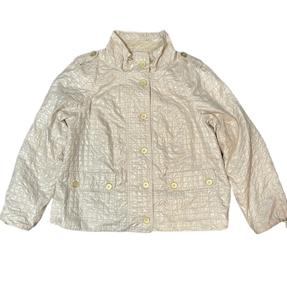 Chico's Quilted Shimmer Light Beige Jacket